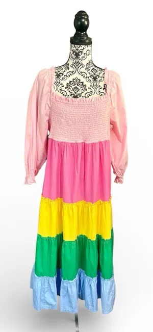 CROWN & IVY Rainbow Striped Maxi Dress thumbnail 1