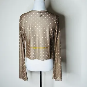 Motel Rocks Araceli Brown Polka Dot Tie-Front Top thumbnail 8
