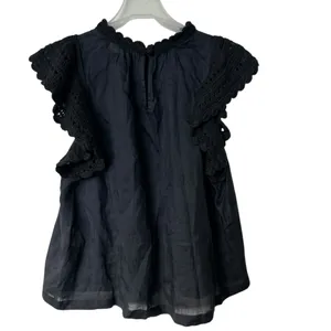 Ulla Johnson Handmade Kai Ramie black flounce Goth feminine blouse 10 thumbnail 3