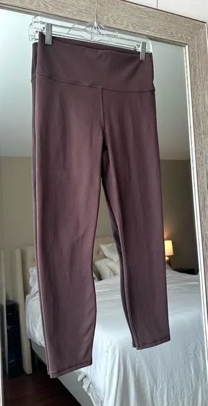 Fabletics PowerHold Brown High Rise Ankle Leggings Elastic Waist Stretch Medium thumbnail 1