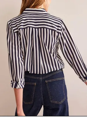 Boden Sienna Stripe 100% Silk Shirt Button Down Blouse Top US 2R thumbnail 4