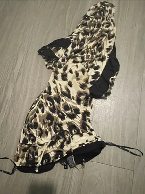 Leopard Print Maxi Dress in Brown and Cream thumbnail 4