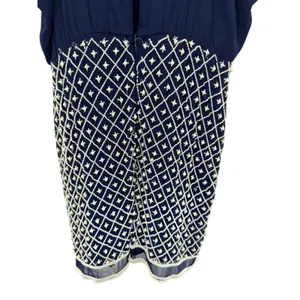 NBD Revolve Best Mistake Dress Size‎ Medium Navy Blue Beaded Mini Sleeveless thumbnail 8