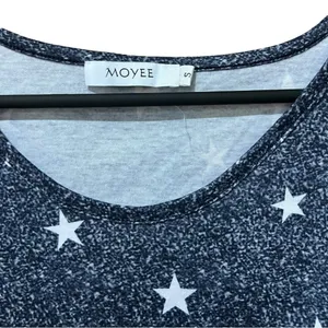 Moyee Blue Tee Shirt With White Stars Women's Size Small thumbnail 3