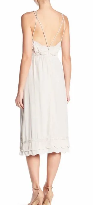Elliatt Size XS Taupe Elation Ruffle Midi Dress thumbnail 3