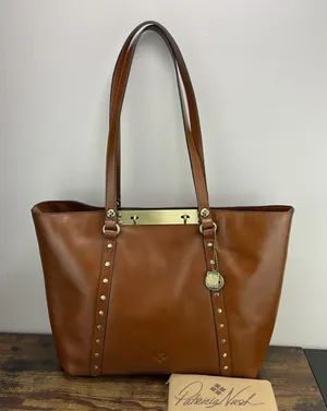 New Patricia Nash Benvenuto Large Leather Tote Bag Cognac 15 Year Anniversary thumbnail 1