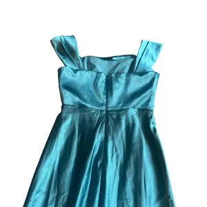 Birdy Grey Mia Shiny Satin Dress Gown Sea Glass High Slit Small Women's NWT thumbnail 8