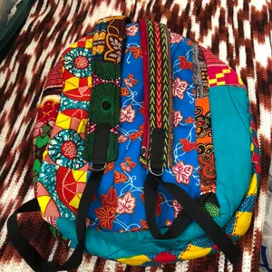 Unique Unisex African custom handmade patchwork backpack school work laptop computer bag purse large Measurement in pics thumbnail 2