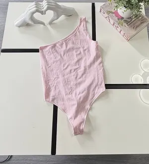SKIMS Fits Everybody One Shoulder Bodysuit in Petal - Size S/M thumbnail 3