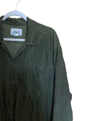FLAX Womens Size Small Green Printed Cotton Gauze Lagenlook Botton Up Shirt thumbnail 3