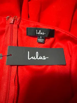 Lulu's One-Shoulder Red Midi Dress with Side Drape NWT thumbnail 4