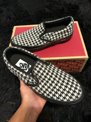 LX Classic Slip-On 98 black and white houndstooth pattern shoes sneakers sz7 new thumbnail 7