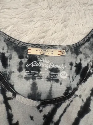 Alice + Olivia Jeans x The Rolling Stones Tank Top Grey Black Tie Dye – Xs/S thumbnail 6
