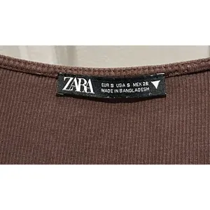 Zara Brown Ruched Drawstring Front Crop Top thumbnail 5