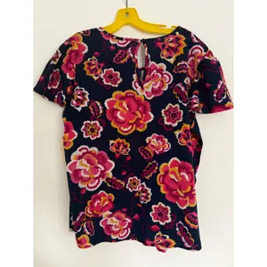 NWT St. John's Bay Womens Navy Floral Crew Neck Short Sleeve Blouse Size Large‎ thumbnail 3