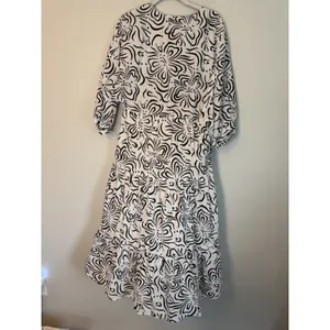 Zara Black and White cotton midi dress 3/4 sleeve sz Small NWT $70 thumbnail 4