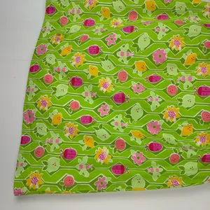 Vtg Lilly Pulitzer Green Floral Spring Mini Skirt Sz 10 Lime Lemon Ladybug thumbnail 5