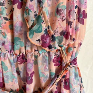 LC Lauren Conrad Disneys Cinderella Hi Low Floral Dress Womens Size Medium‎ Lace thumbnail 11
