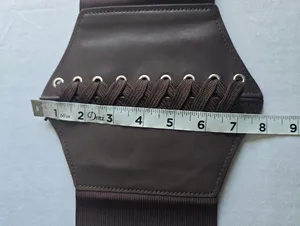 Vintage Style Brown Faux Leather Lace Up‎ Elastic Girdle Casual Wide Waistband thumbnail 9