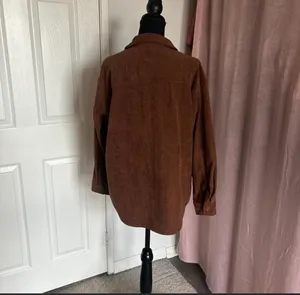 Brown corduroy long sleeve button up jacket Size M thumbnail 4