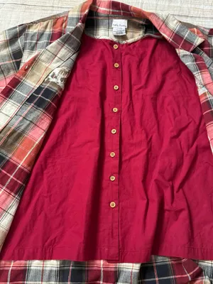 Vintage Bobbie Brooks Red Plaid Embroidery Lion Womens Shirt Size XL 16/18 thumbnail 3