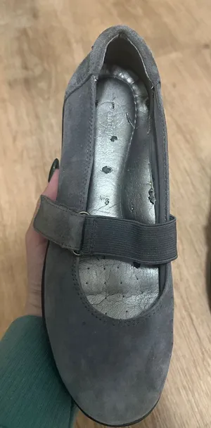 Easy Spirit | Woman's Gray Osheas Suede Leather Mary Jane Wedge Shoes, Size 6.5M thumbnail 1