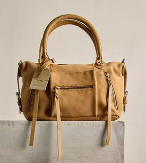 NWT Free People We The Free Suede Baby Emerson Bag Italian Straw thumbnail 1