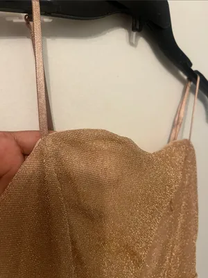 Sparkle Slip Dress in Champagne Rose Gold Small thumbnail 2