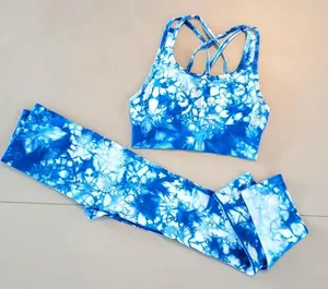 Blue Tie Dye Set- Top & Leggings thumbnail 1