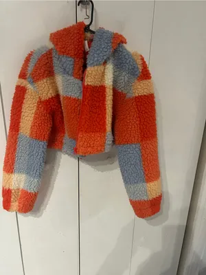 Daily Practice by Anthropologie faux shearling patchwork crop zip-up jacket thumbnail 2