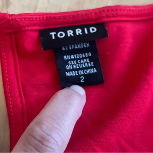 Torrid Square Neck Red Peplum Top 2X thumbnail 2