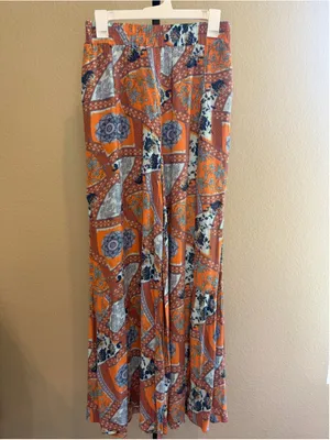 Easel Floral Print Wide Leg Palazzo Pants Size S thumbnail 2