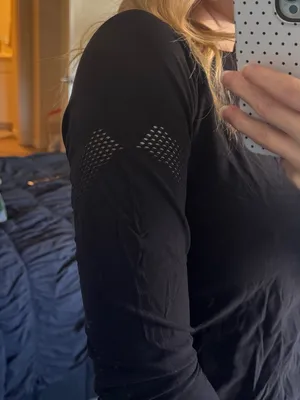MPG Black Long-Sleeve Performance Tee with Mesh Panels thumbnail 6