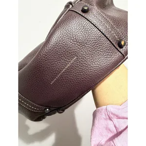 COACH Bandit Hobo 39 Natural Pebble Leather 86760 Plum Purple Leather Tote Bag I thumbnail 10