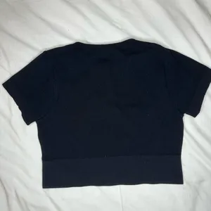 Garage black ribbed short-sleeve crop top thumbnail 5