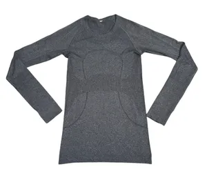 Lululemon Swiftly Tech Long Sleeve Women 4 Grey Excellent Seamless Thumbholes thumbnail 1
