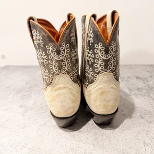 Dan Post Cowboy Boots Blue Leather Embroidered Size 6 * thumbnail 4