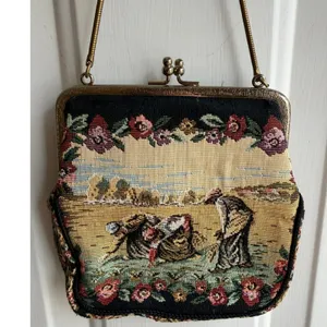 Vintage 1950's Walborg French Country Tapestry Woven‎ Clutch Purse thumbnail 2