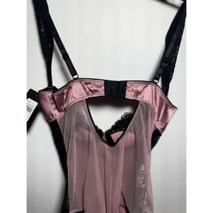NWT Frederick's Of Hollywood Ilana Satin And Lace Pink Teddy Size Small S thumbnail 3
