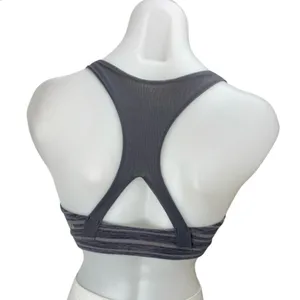 Lululemon 50 Rep Blue Striped Sleeveless Racerback Sports Bra Crop Tank Top Sz 6 thumbnail 2