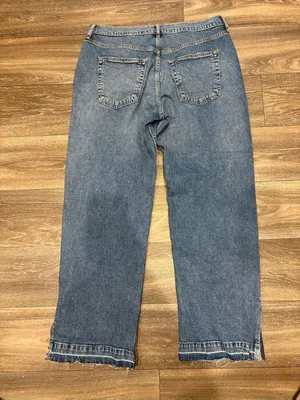 GAP Loose Mid Rise Relaxed Straight Distressed Blue Jeans Size 12 thumbnail 3