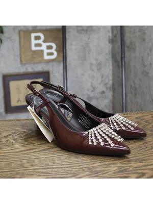 NWT A New Day Womens Serafina Heels Rhinestone 94661783 Burgundy Red 7.5M thumbnail 2
