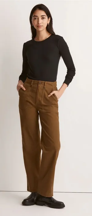 Madewell The Perfect Vintage Wide Leg Utility Pant Women’s 25T Golden Spinach thumbnail 1