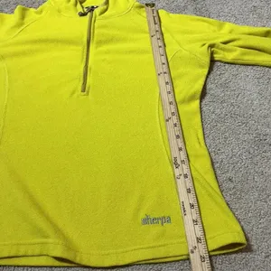 Sherpa Women's Yellow Fleece Hooded Pullover Zip Up Adventure Gear‎ M Baselayer thumbnail 4
