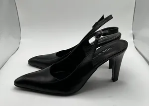 Via Spiga Italy Women's Pump VTG 90’s black leather pointy toe slingback size 6 thumbnail 4
