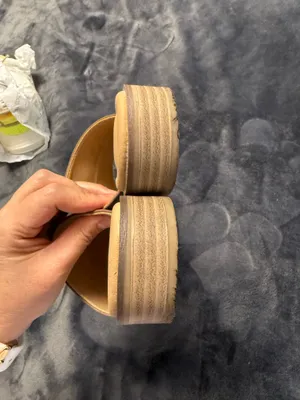 Catherine Malandrino brown leather slides #leather #slides thumbnail 2