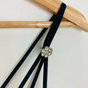 Vintage 90s Y2K strappy back velvet column dress with front slit. thumbnail 8