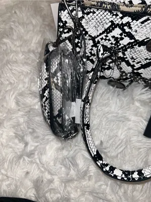 Ed Hardy Handbag Grey Snakeskin Charms Detachable cross body Strap purse NWT thumbnail 7