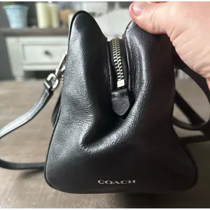 Coach Madison Op Art sateen black mini‎ satchel thumbnail 4