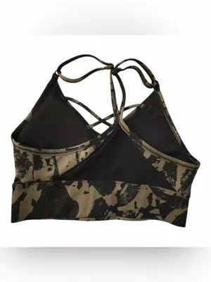Nike Womens Dri-FIT Indy Icon Clash Sports Bra Green Black Size Small thumbnail 2